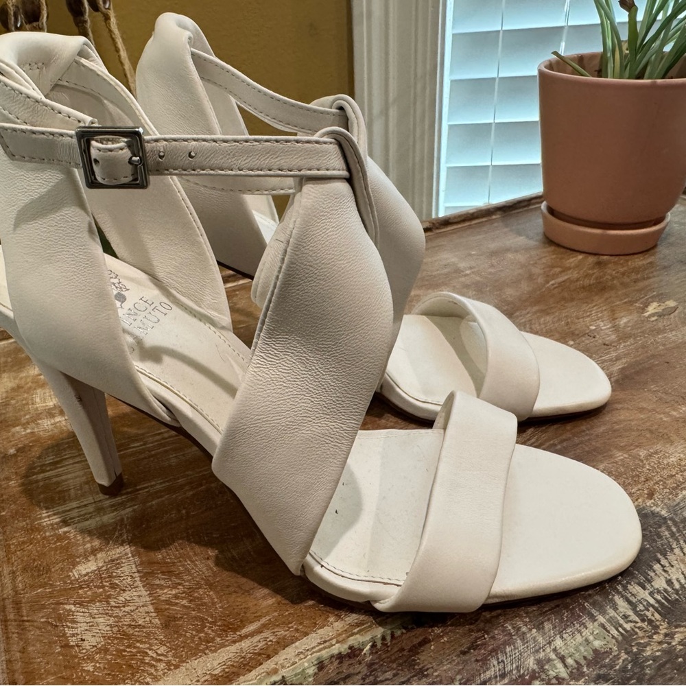 Vince Camuto Cream Heeled Sandals